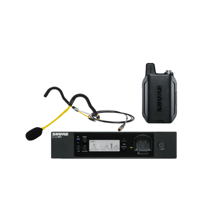 Shure GLXD14R+ Rackmount 2.4GHz Digital Wireless Microphone System with E-Mic Headset - (Select Your Color)