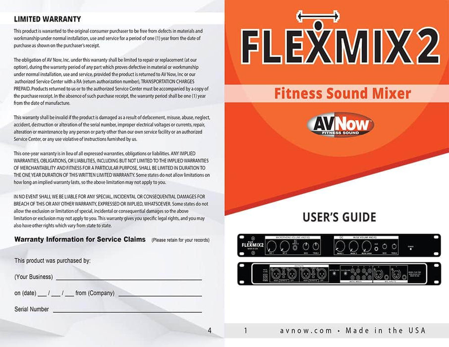 AV Now FlexMix 2.2 - 6-Channel Fitness Mixer with Front Aux Input