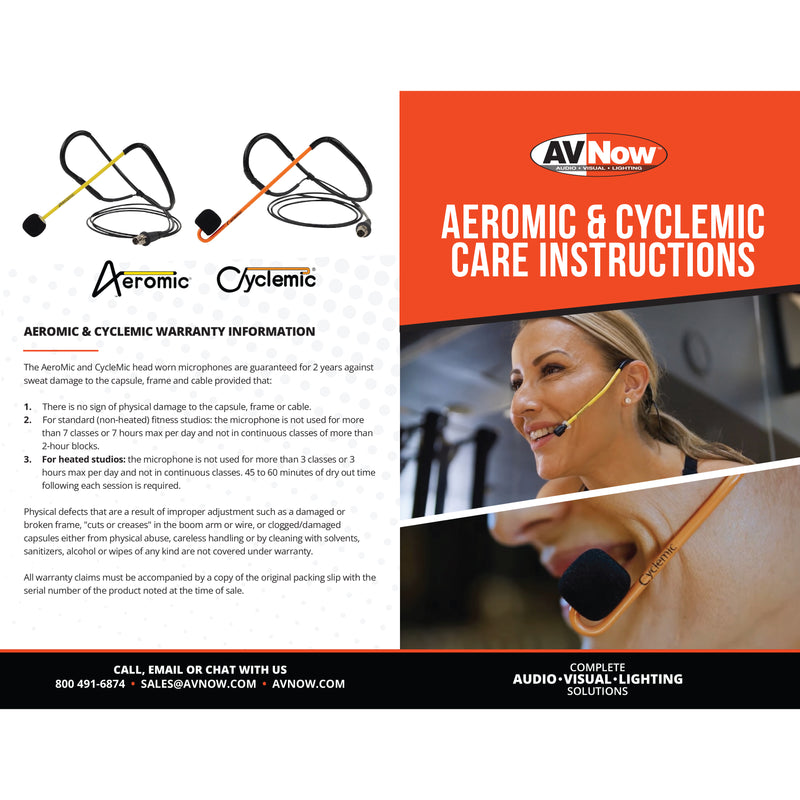 Hot Yoga Mini-TX CycleMic Headset Microphone Warranty and Usage Info