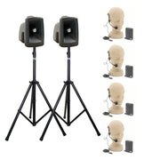 Anchor Audio MegaVox Pair (U4, COMP) Portable Speakers with 4 Wireless Microphones