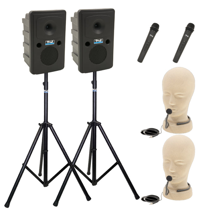 Anchor Audio Go Getter Pair (U4, COMP), Portable Speakers with 4 Wireless Microphones