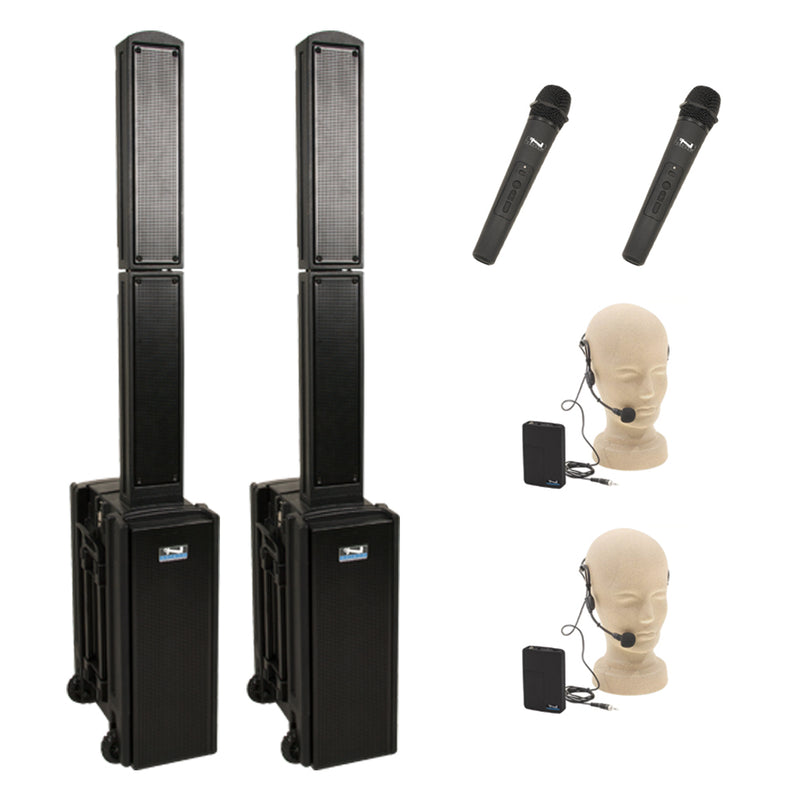 Anchor Audio Beacon Pair (XU4,RU2) Portable Speakers with Anchor-Air with 4 Wireless Microphones