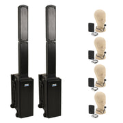 Anchor Audio Beacon Pair (XU4,RU2) Portable Speakers with Anchor-Air with 4 Wireless Microphones