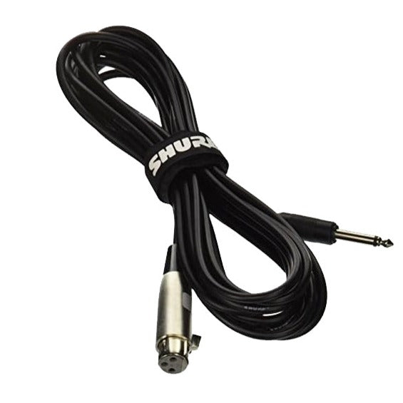Shure (Choose Your Length) Cable with 1/4" Phone Plug on Equipment End (2 Pin Hot)