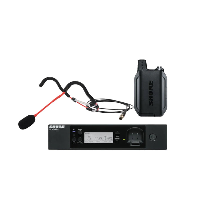 Shure GLXD14R+ Rackmount 2.4GHz Digital Wireless Microphone System with E-Mic Headset - (Select Your Color)