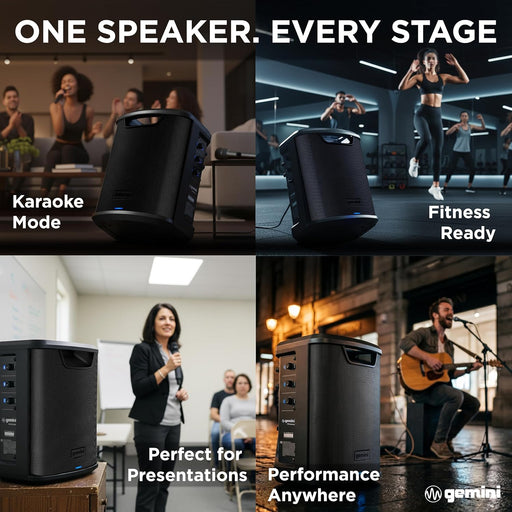 Gemini GPSS-650 Portable Professional Rechargeable PA Speaker with Bluetooth