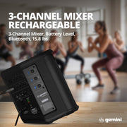 Gemini GPSS-650 Portable PA Speaker with Bluetooth and Samson Airline Micro