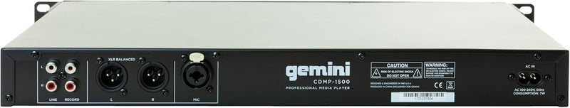 Gemini CDMP-1500 Professional DJ CD Media Player Anti-Shock - NO Bluetooth