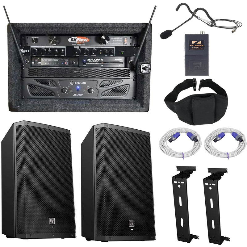 Group Fitness / Cycle Studio Sound System with Microphone System