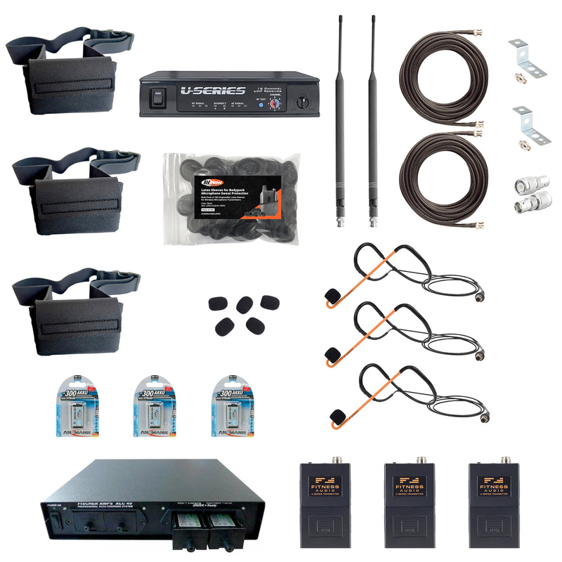 Complete Hot Yoga / Heated Studio Microphone System Bundle