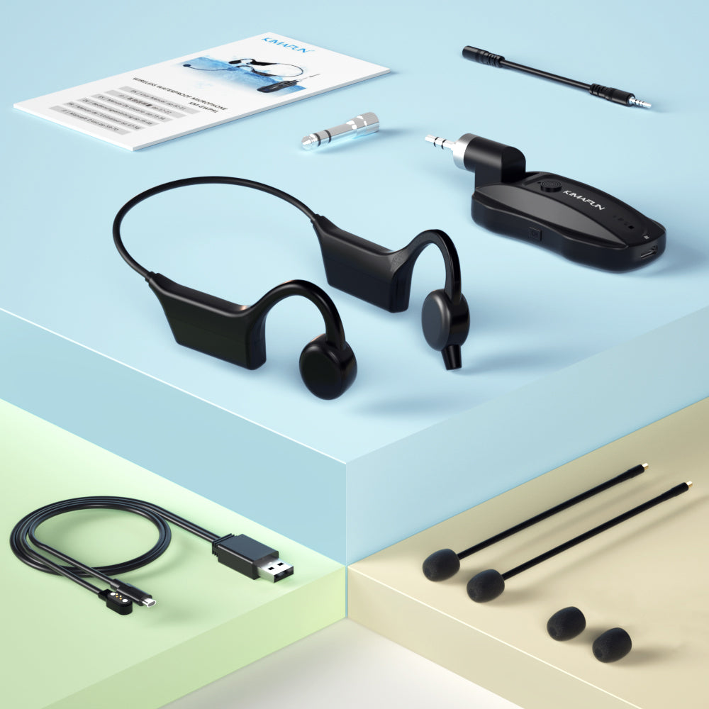 Wireless Waterproof Headset Microphone for Fitness & Aqua