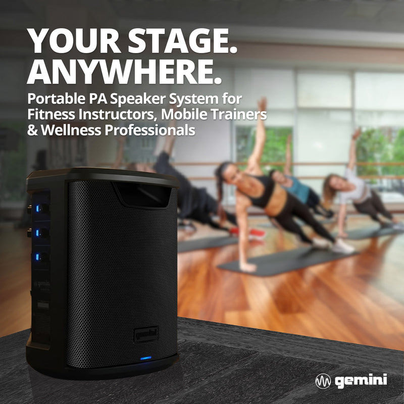 Gemini GPSS-650 Portable PA Speaker with Bluetooth and Samson Airline Micro