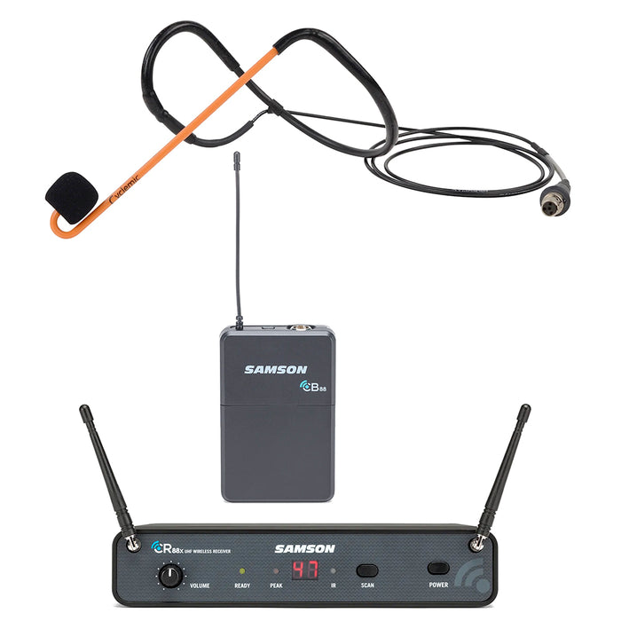 Samson Concert 88 Wireless Microphone System with Aeromic or Cyclemic Fitness Headset Microphone