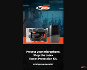 Latex sweat barrier product with a woman exercising in a gym.