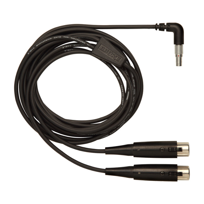Shure PA720 10' Input Cable for the P6HW Hardwired Bodypack (5 Pin LEMO Connector to L & R female XLR Connectors)