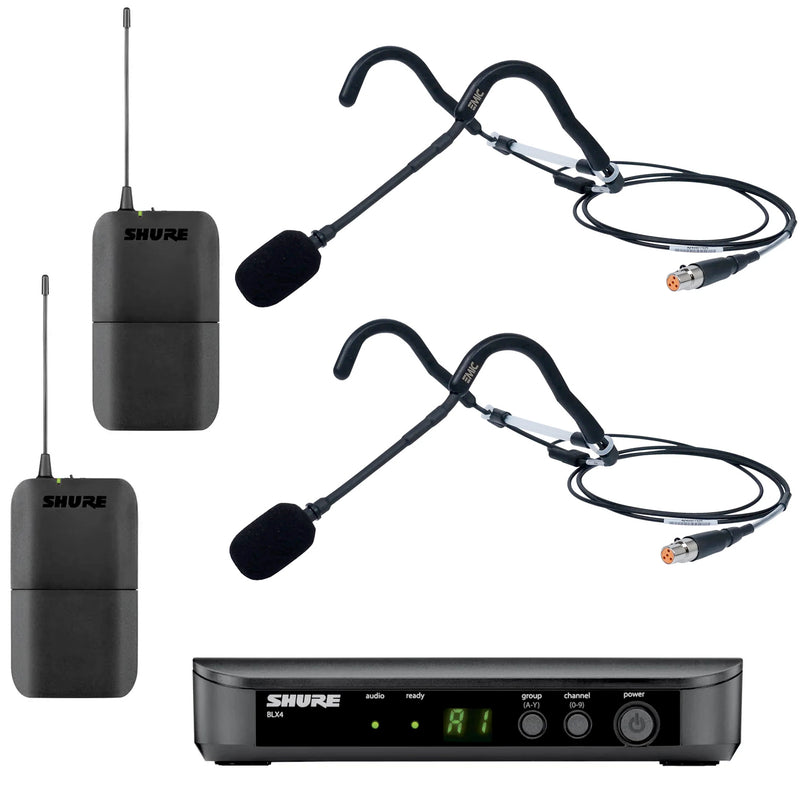 Shure BLX Heavy-Use Bundle with Two E-Mic Fitness Headset Microphones