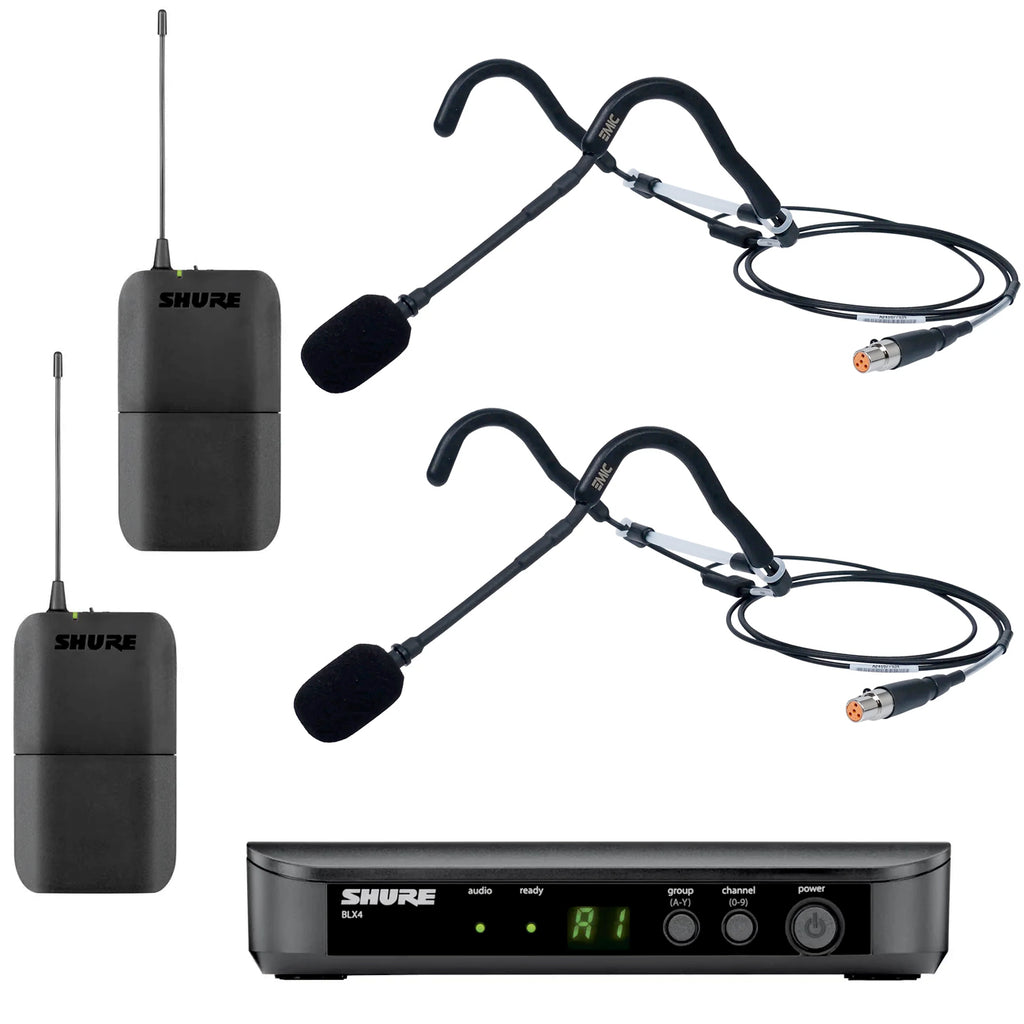 Shure BLX Heavy-Use Bundle with Two E-Mic Fitness Headset Microphones