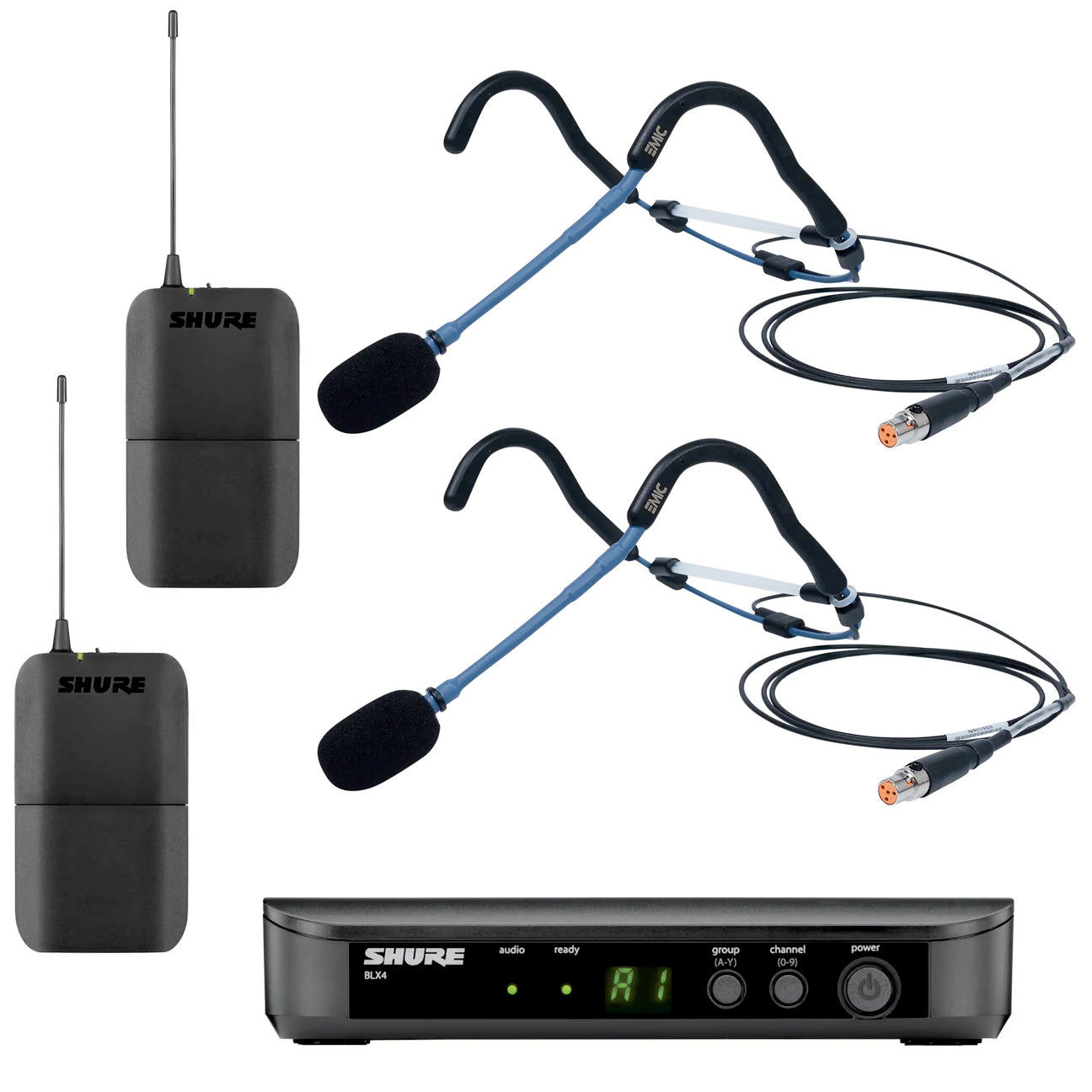 Heavy-Use Shure BLX with Two Transmitters & Two E-Mic Fitness