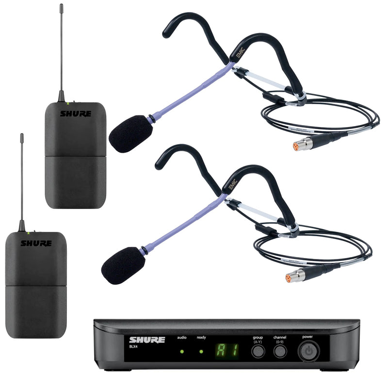 Shure BLX Heavy-Use Bundle with Two E-Mic Fitness Headset Microphones