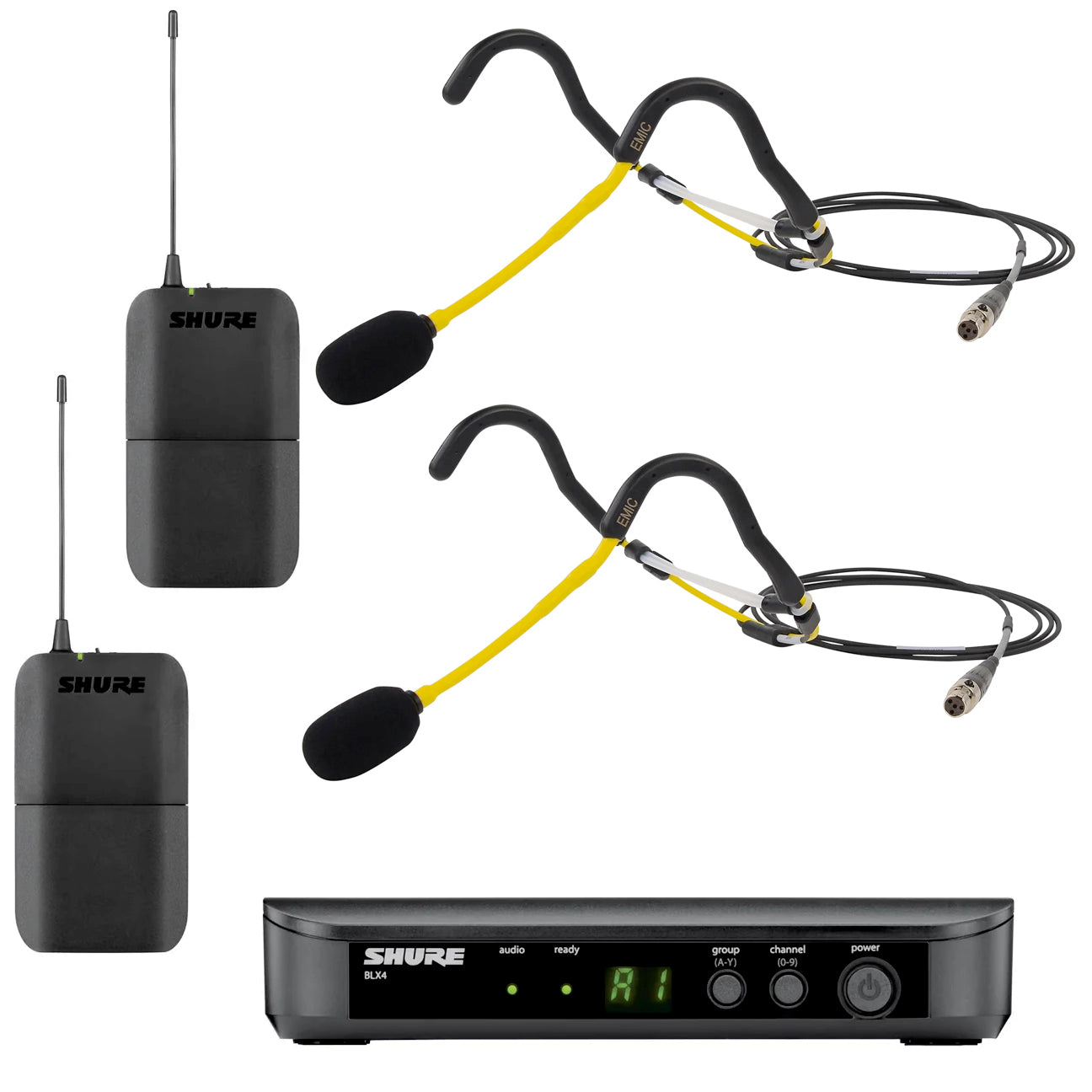 Heavy-Use Shure BLX with Two Transmitters & Two E-Mic Fitness