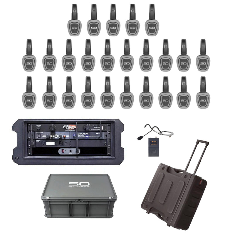 Sound Off Silent Disco Group Exercise System for Gyms and Wellness Centers - 15 Headsets