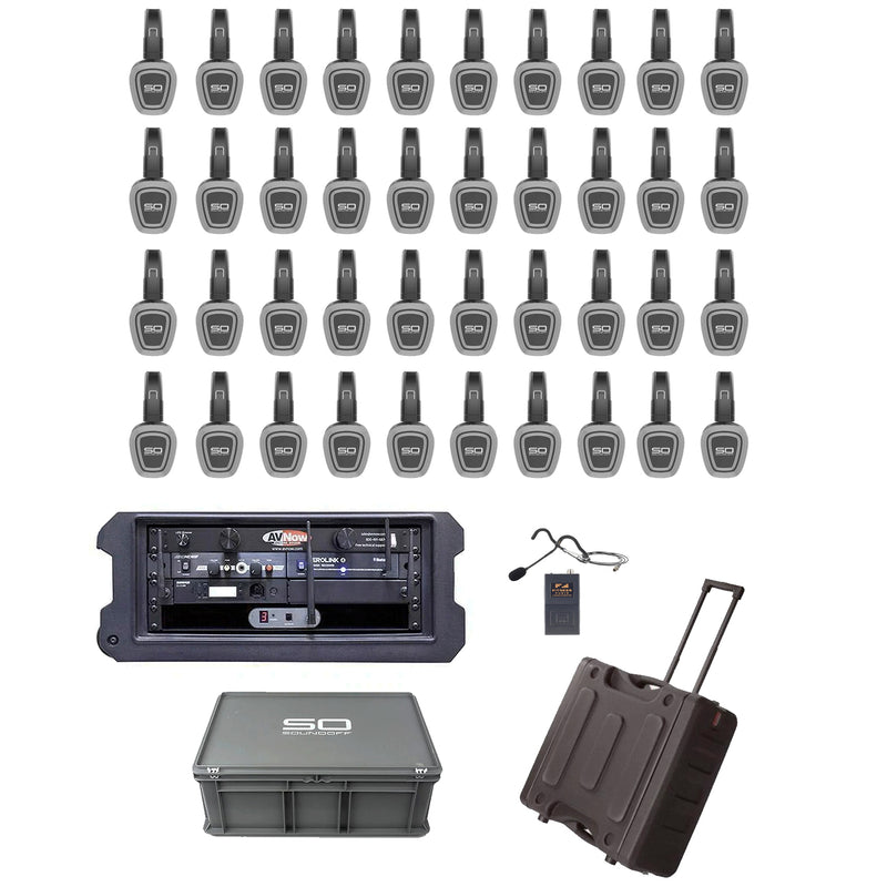 Sound Off Silent Disco Group Exercise System for Gyms and Wellness Centers - 40 Headsets