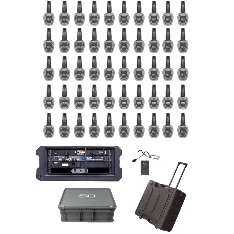 Sound Off Silent Disco Group Exercise System for Gyms and Wellness Centers - 50 Headsets