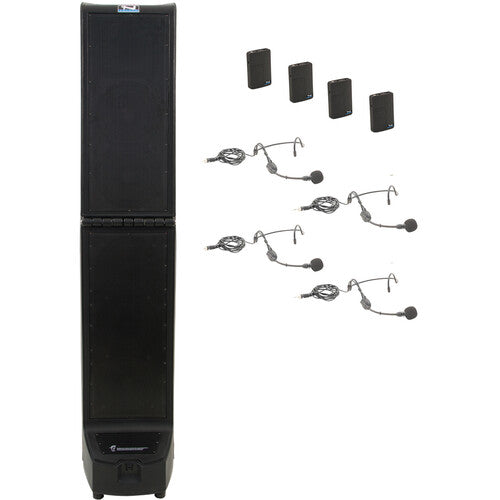 Anchor Audio Bigfoot 3 Hub 4 Portable PA System AnchorLink, Anchor Flex with (4) Headband Microphones