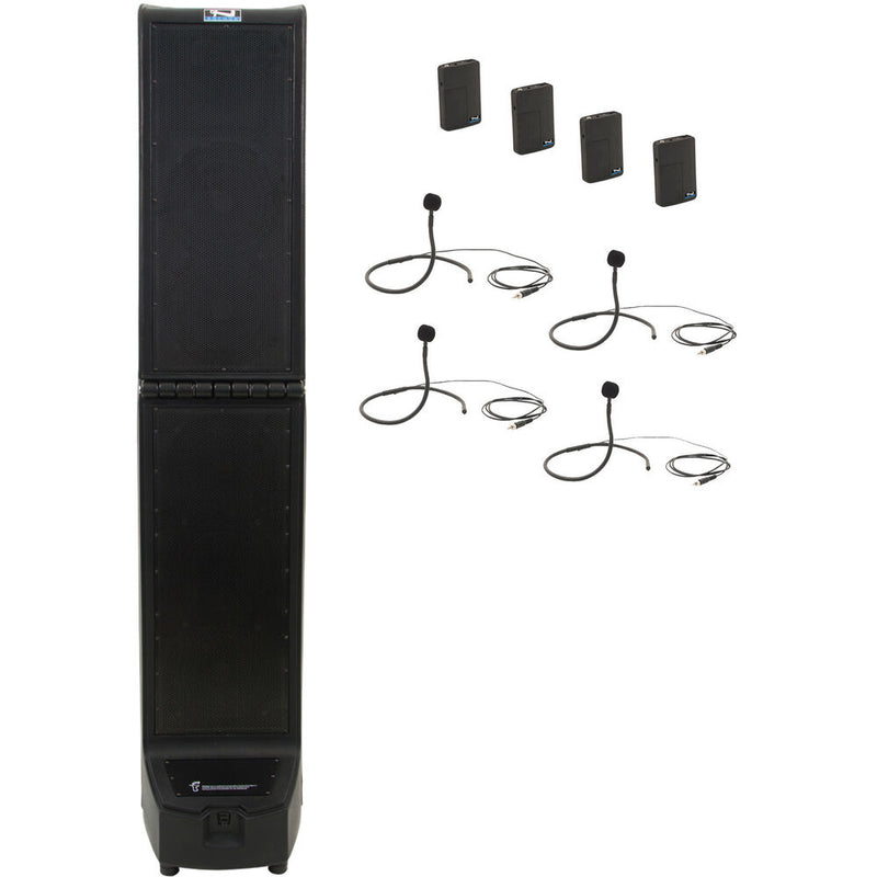 Anchor Audio Bigfoot 3 Hub 4 Portable PA System AnchorLink, Anchor Flex with (4) Collar Microphones