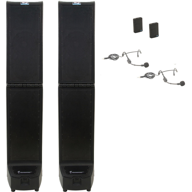 Anchor Audio Bigfoot 3 Hub Connect 2 Portable PA System Pair with Two Headband Microphones