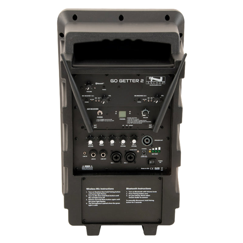 Back Panel Anchor Audio Go Getter 2 System 1 Package (Speaker, Microphone, Stand)