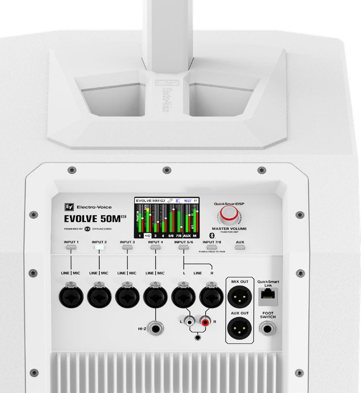 Electro-Voice Evolve 50M Control Panel G2 Column Powered Speaker with Bluetooth - White