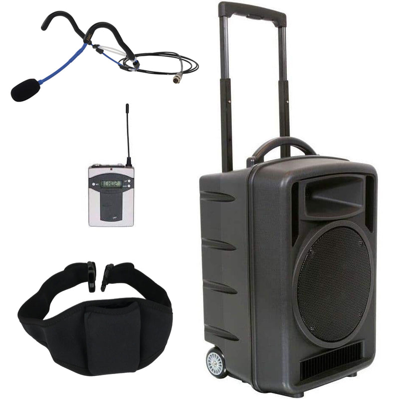 Fit 1010 Battery-Powered Portable Sound System with EMic Fitness Headset Microphone
