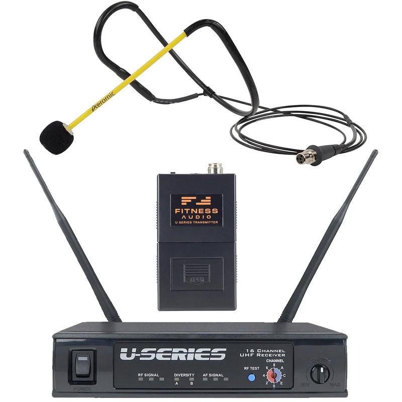 Fitness Audio U-Series System with Aeromic Fitness Headset Microphone