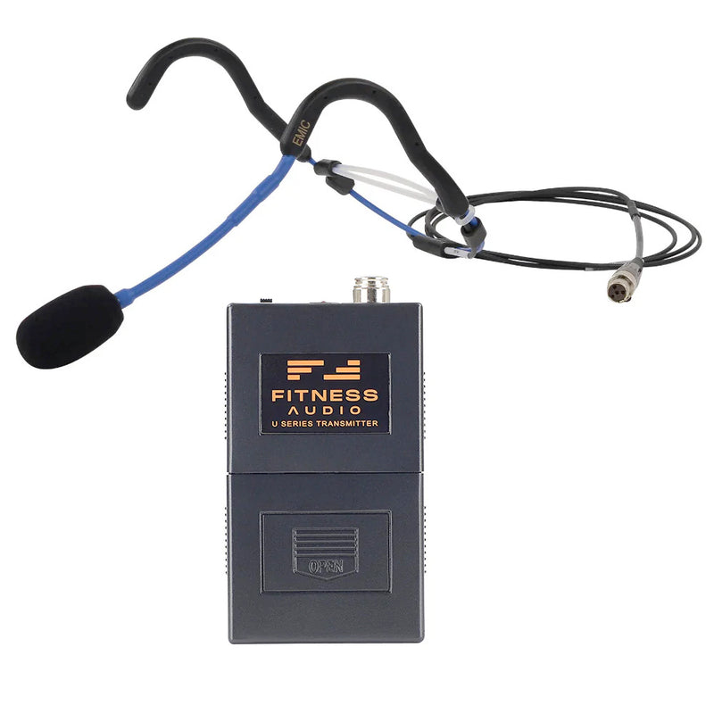 E-mic Headset and UHF Transmitter for Fitness Audio Wireless System