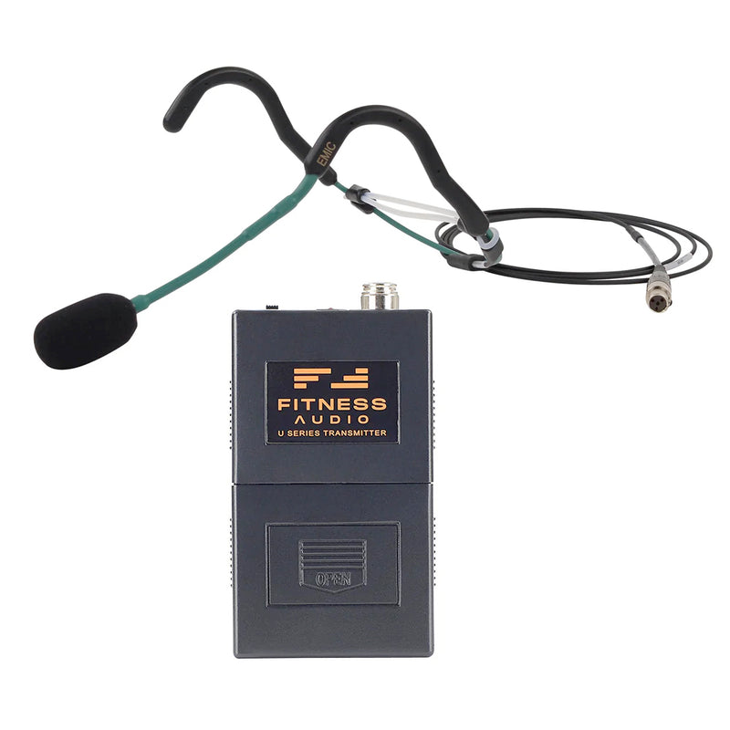 E-mic Headset and UHF Transmitter for Fitness Audio Wireless System