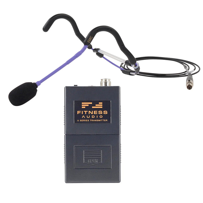 E-mic Headset and UHF Transmitter for Fitness Audio Wireless System