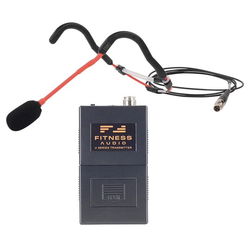 E-mic Headset and UHF Transmitter for Fitness Audio Wireless System