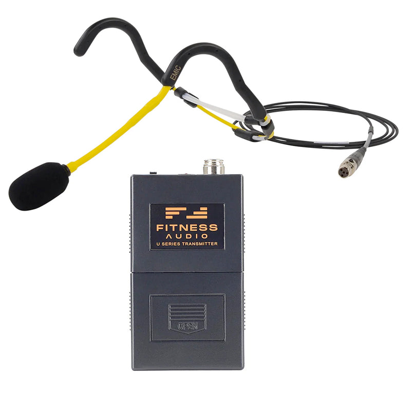 E-mic Headset and UHF Transmitter for Fitness Audio Wireless System