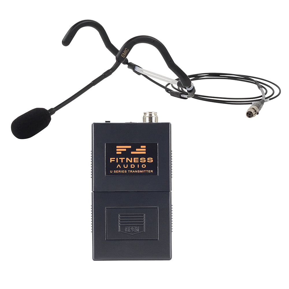 E mic Headset and Fitness Audio UHF Microphone Transmitter Pack Bundle AV Now Fitness Sound