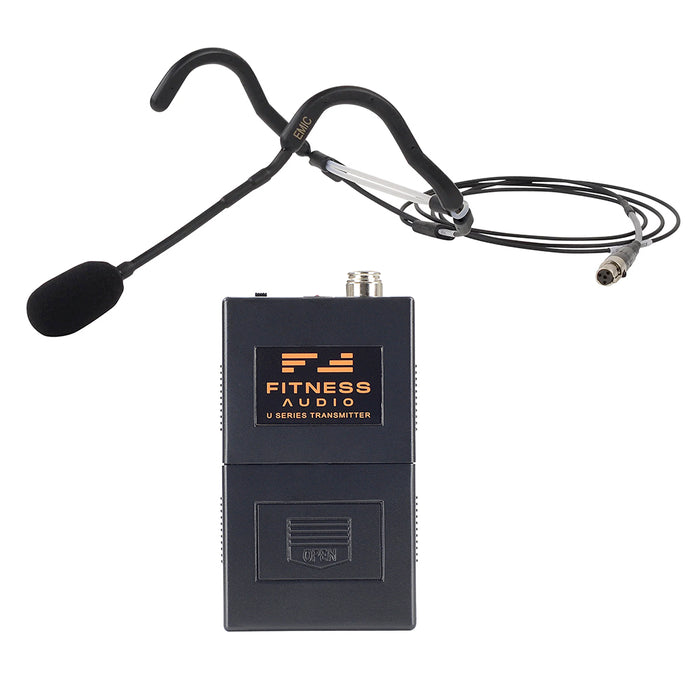 E-mic Headset and UHF Transmitter for Fitness Audio Wireless System