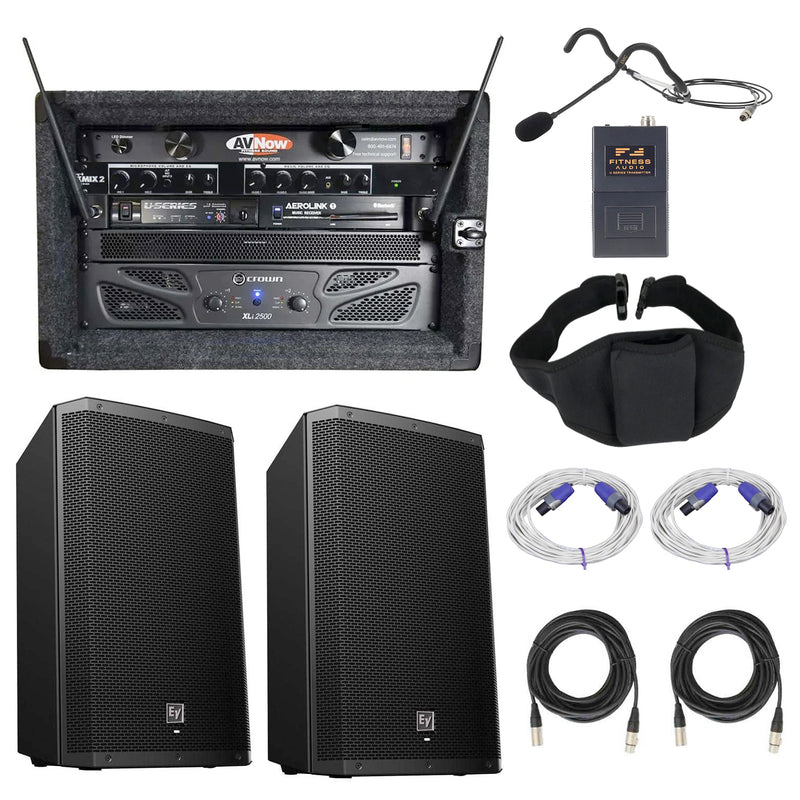 Group Fitness / Cycle Studio Sound System with Microphone System