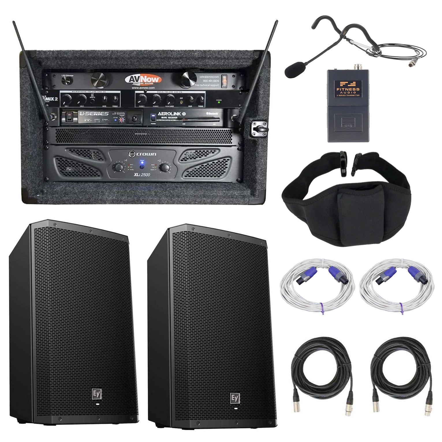 Group Fitness / Cycle Studio Sound System with Microphone System
