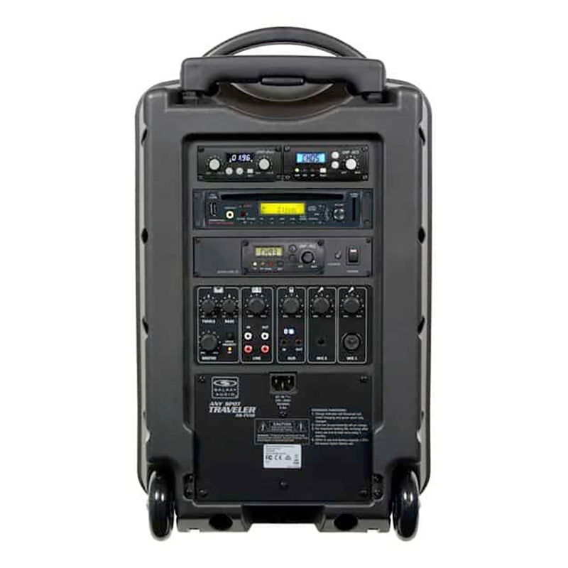 Galaxy Audio Traveler TV10 Portable Sound System with Emic Fitness Headset Microphone and CD Player