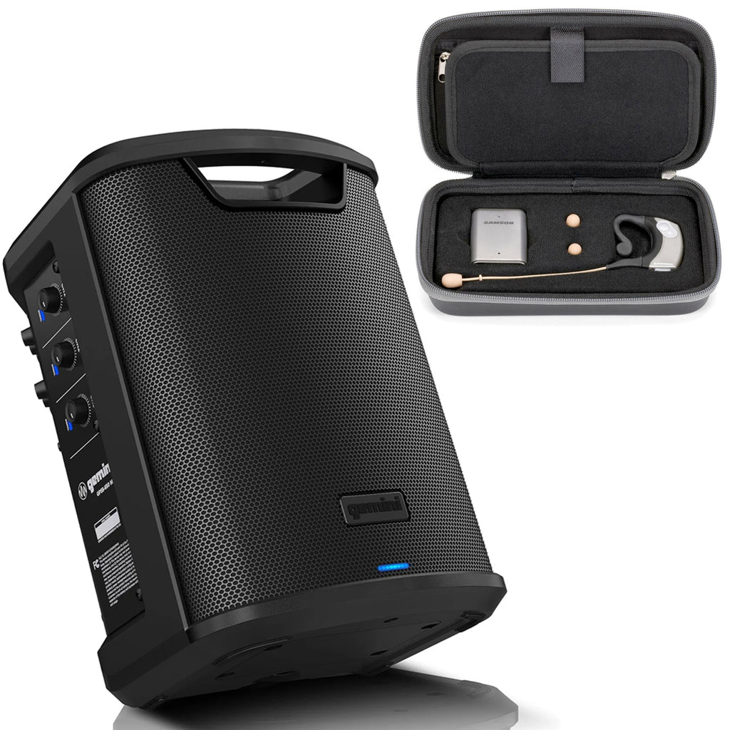 Gemini GPSS-650 Portable PA Speaker Bluetooth and Samson Airline