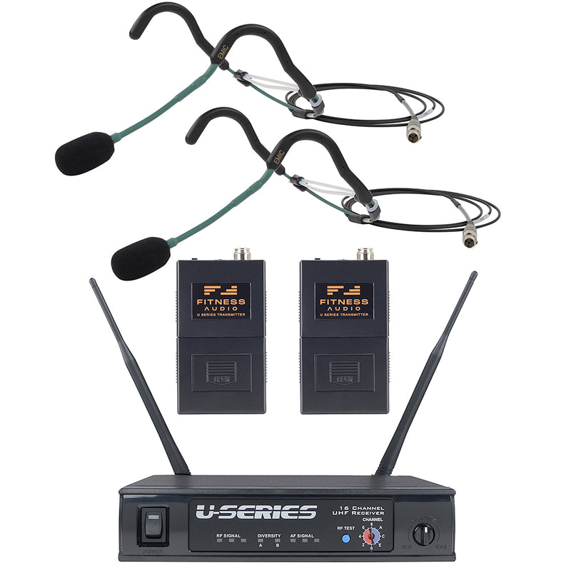 Fitness Audio U-Series Heavy-Use Bundle with Two EMic Headset Microphones