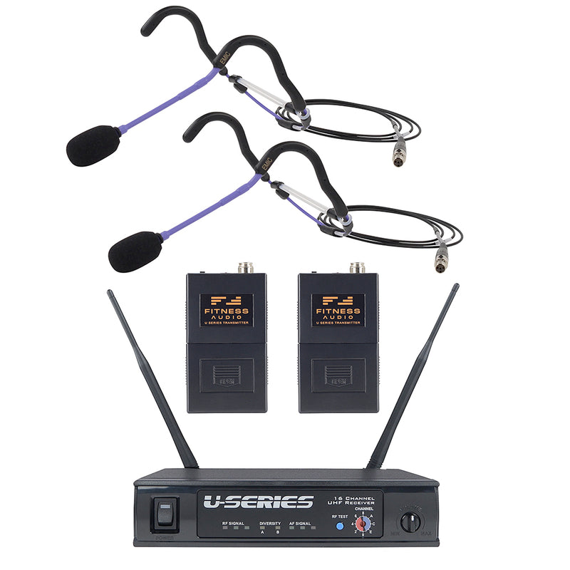 Chest Work Mic Fitness Audio Heavy-Use UHF Wireless Mic System Fitness E-mic Headset ...