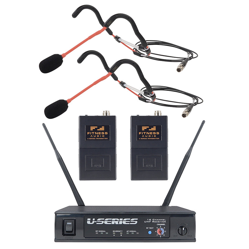 Fitness Audio U-Series Heavy-Use Bundle with Two EMic Headset Microphones
