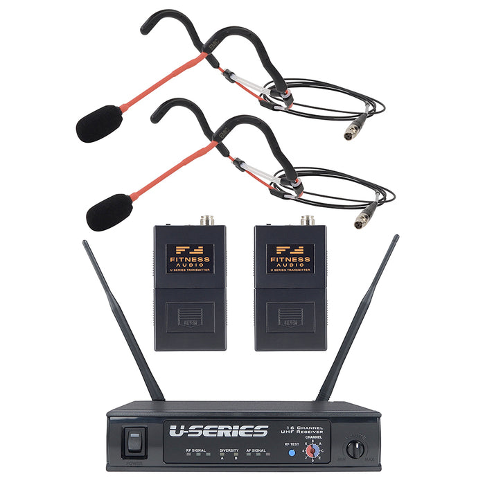 Fitness Audio U-Series Heavy-Use System Bundle with Two EMic Headset Microphones