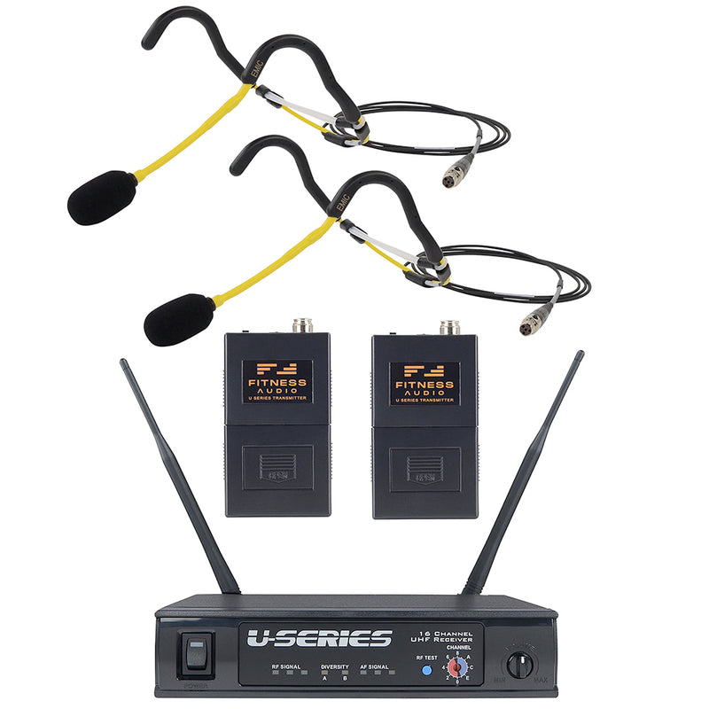 Fitness Audio U-Series Heavy-Use Bundle with Two EMic Headset Microphones